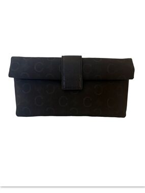 Celine Black Monogram Fold-Over Clutch